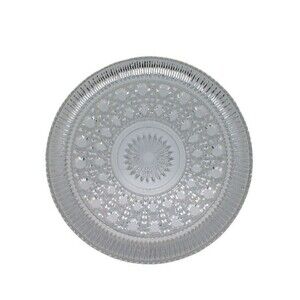 Vintage Federal Glass Windsor Clear 11” Cake Plate Pressed Button & Cane Platter